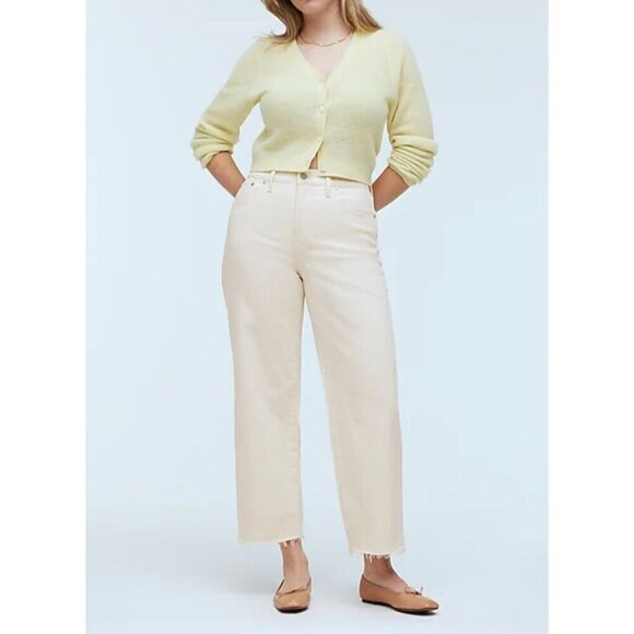 New Madewell Women's Size 31 The Perfect Vintage Wide-Leg Crop Jean *Stains* - Picture 2 of 16